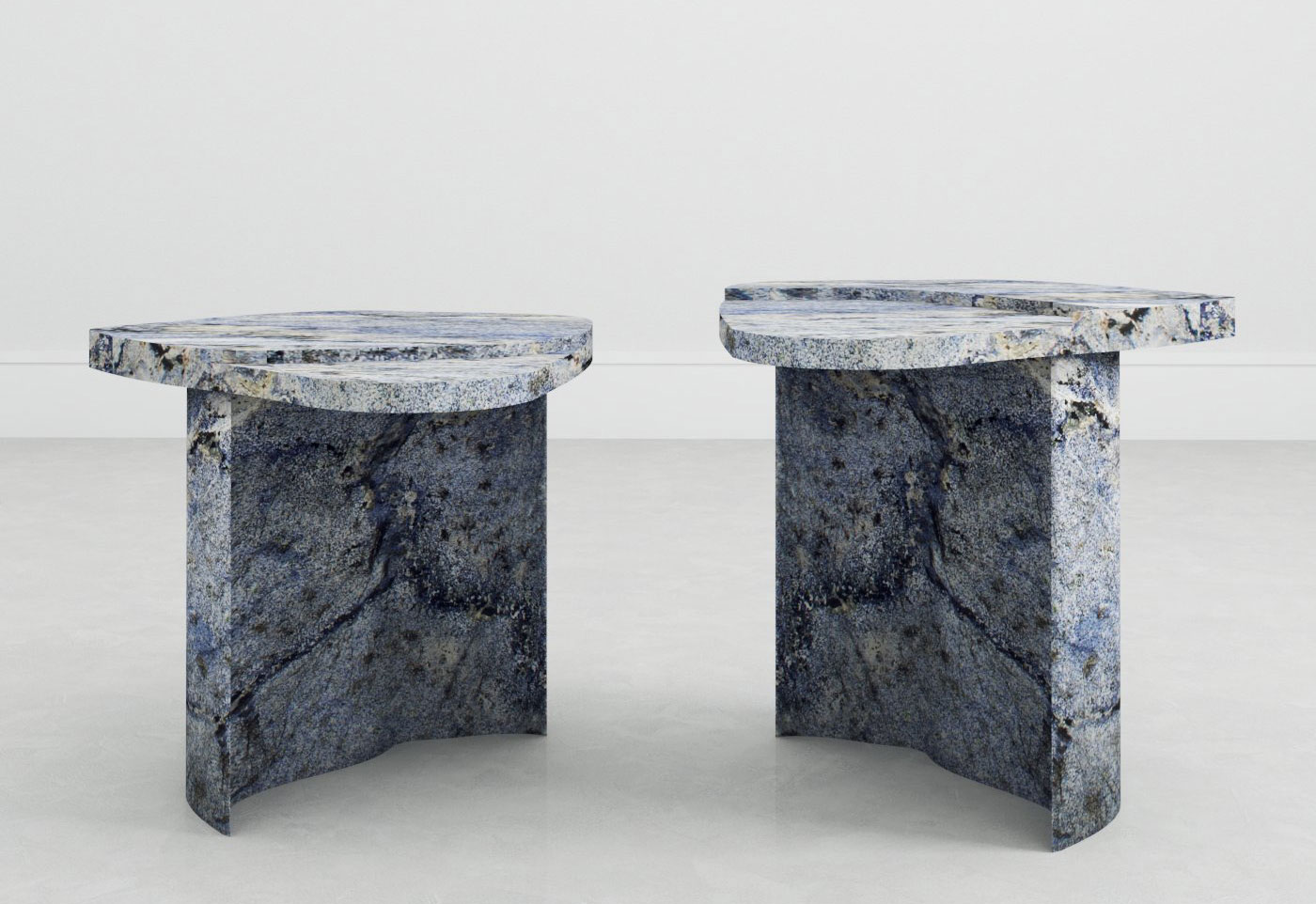 Cernobbio Collection by MelchiorriStudioGallery - Side table - Unique Pieces in Azul Bahia Marble - Handcrafted