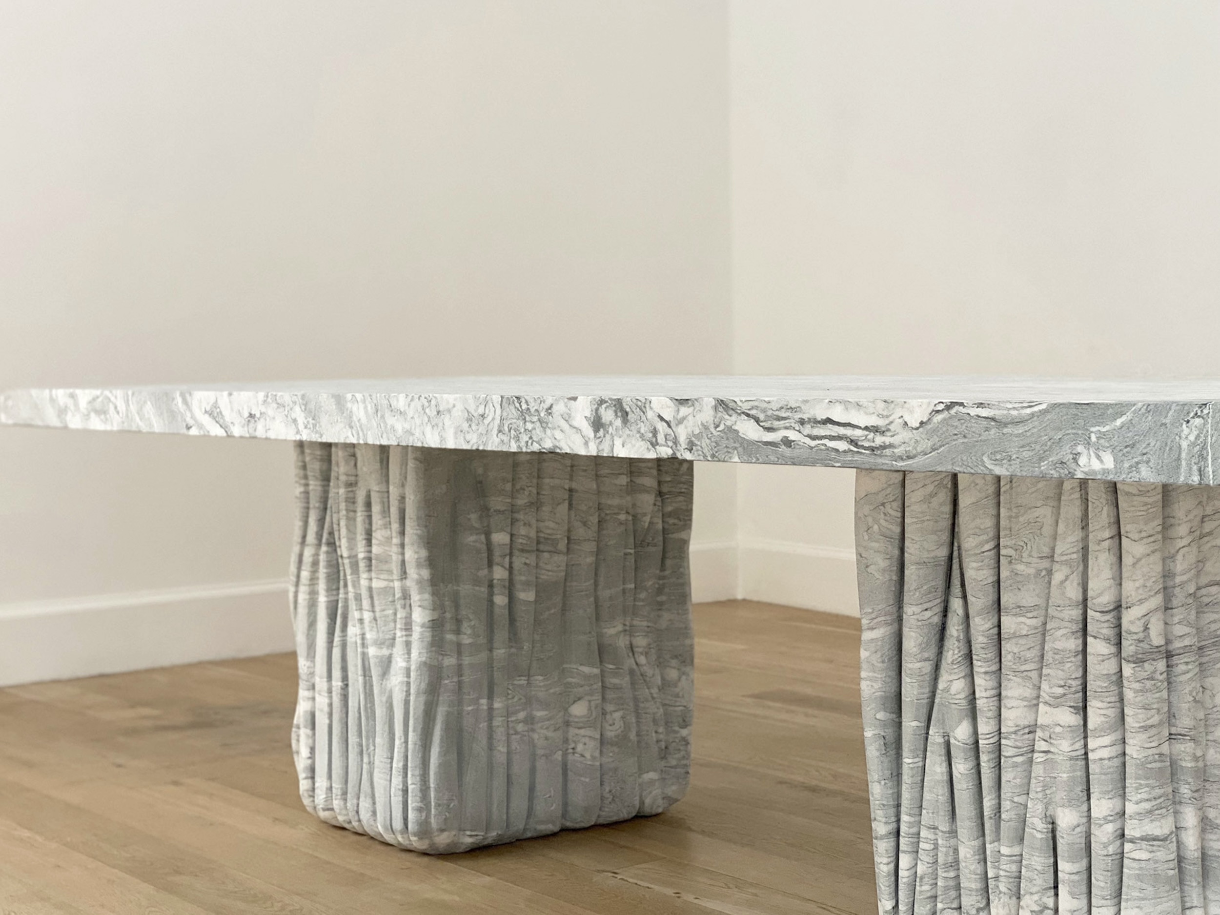 Praino Collection by MelchiorriStudioGallery - Dining table  in Verde Cipollino Marble - Handcrafted